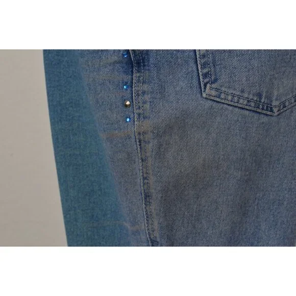 Vintage 80s Flared Rhinestones Mom Jeans by‎ L.A. BLUES size 12 - Picture 10 of 10
